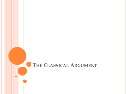 The Classical Argument - blessman | Francis Howell High School