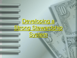 Developing a Strong Stewardship System