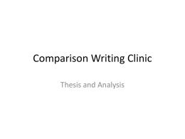 Comparison Writing Clinic - AP World History with Ms. Cona
