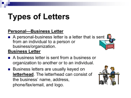 Types of Letters