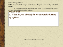 Warm-Up: 1. What do you already know about the history of