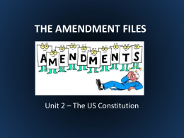 THE AMENDMENT FILES