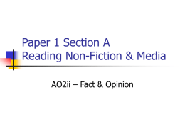 Paper 1 Section A Reading Non