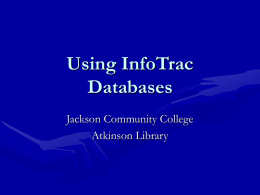 Using InfoTrac Databases