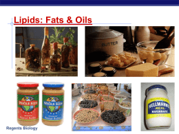 Lipids: Fats & Oils - Ms. Pilarz's Website