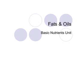 Fats & Oils - Dublin City Schools