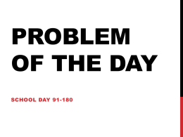Problem of the Day - Monroe Career & Technical Institute