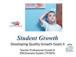 Developing Quality Growth Goals Step 2