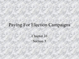 Paying For Election Campaigns