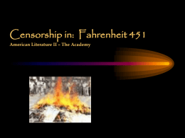 Censorship in: Fahrenheit 451