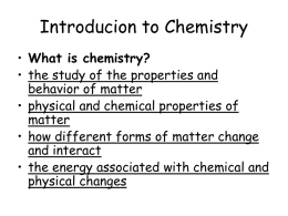 Introducion to Chemistry - Dr. Vernon-