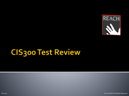 CIS300 Final Exam Review - Resources for Academic