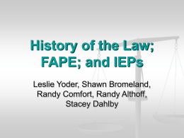 The History of Special Education Law