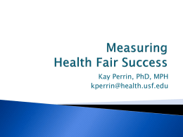 Measuring Health Fair Success - Wellness Council of Tampa Bay