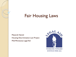 Fair Housing Laws and Housing for Older Persons