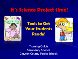 Science Fair Strategies - Clayton County Public Schools