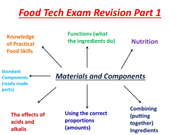 Food Tech Exam Revision Part 1
