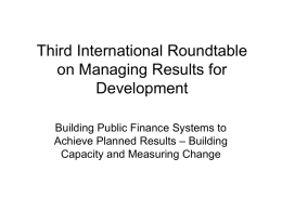 Third International Roundtable on Managing Results for