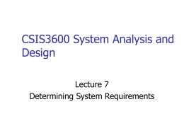 CSIS3600 System Analysis and Design