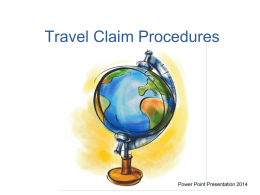 Travel Claim Procedures