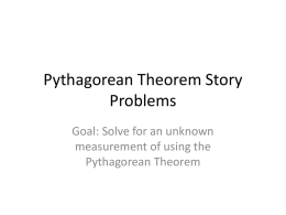 Pythagorean Theorem Story Problems