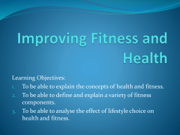 Improving Fitness and Health
