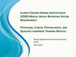 Illinois Firearm Owner Identification (FOID) Mental Health