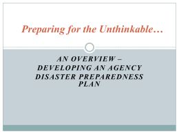 Preparing for the Unthinkable&hellip;