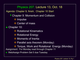 Physics 207: Lecture 2 Notes