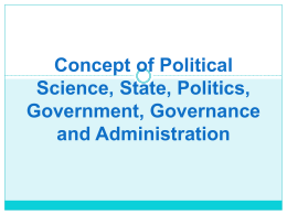 Concept of Political Science, State, Politics, Government