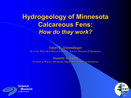 Hydrogeology of Minnesota Calcareous Fens