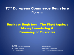 13th European Commerce Registers Forum
