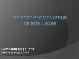 Memory Segmentation of Intel 8086