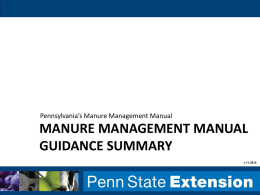 Completing A Manure Management Plan
