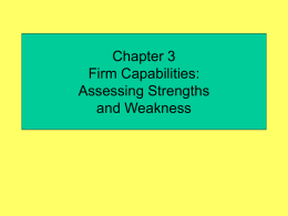 Chapter 3 Firm Capabilities: Assessing Strengths and Weakness