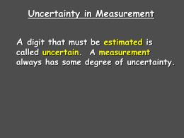 Uncertainty in Measurement
