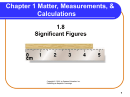 Chapter 1 Measurements - Department of Chemistry