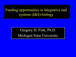 Funding opportunities in integrative and systems (I&S) biology