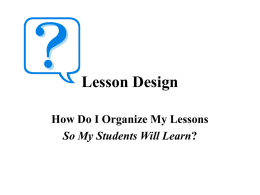 Lesson Design - Middle Tennessee State University