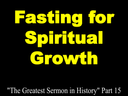Fasting for Spiritual Growth