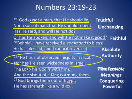 Numbers 23:19-23 - Asheville church of Christ