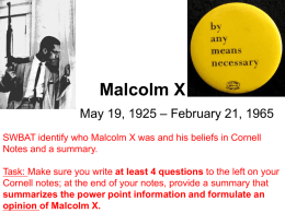 Malcolm X - Ms. Tran's English Class