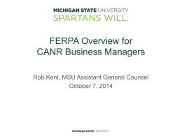 Student Coaches and FERPA - Michigan State University
