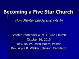 Becoming a Five Star Church - Greater Centennial A.M.E