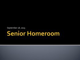 Senior Homeroom - Anoka-Hennepin School District 11