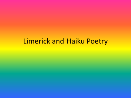Limerick and Haiku Poetry - Sailfish English Language Arts