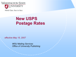 New USPS Postage Rates - University Communications