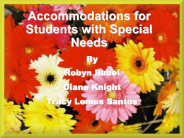 Accommodations for Students with Special Needs
