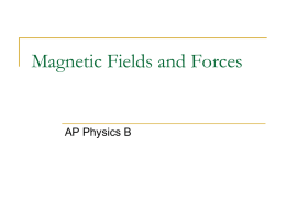 Magnetic Fields and Forces