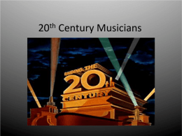 20th Century Musicians - Jamesville Dewitt School District